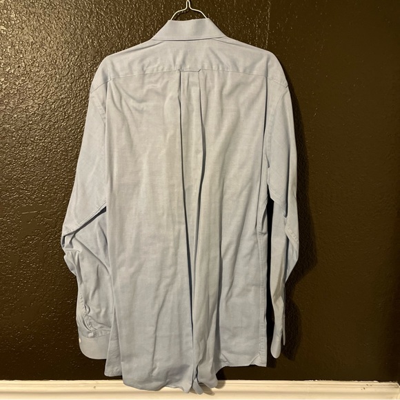 Light Blue Athletic Fit Button Down Long Sleeve Business / Suit Shirt,Size 16 35 - Picture 4 of 4